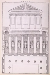 Una casa privada griega, ilustración de una copia facsímil de 